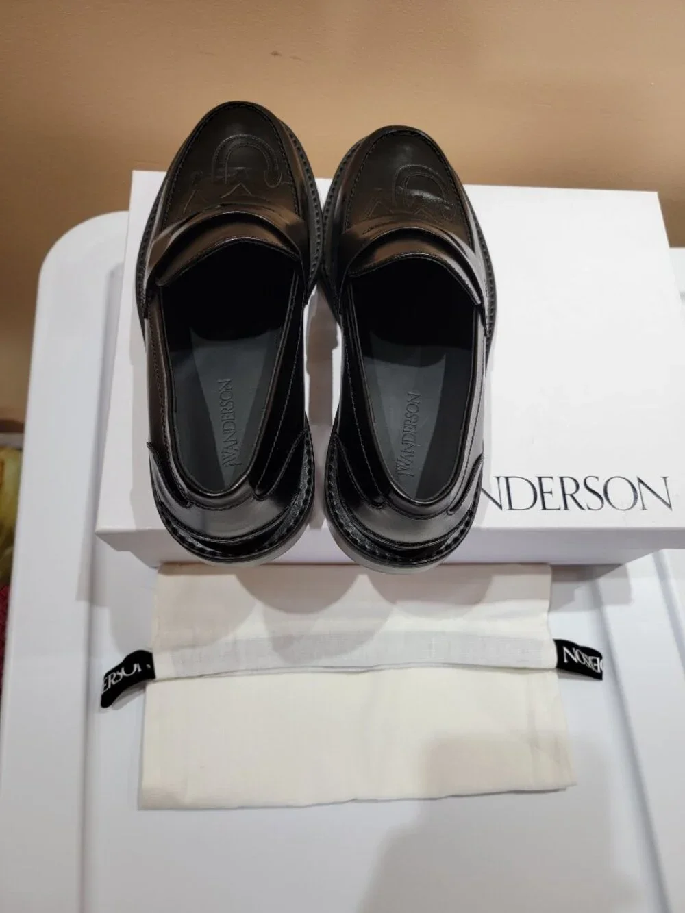 JW Anderson Leather Logo Loafers, Size Women's 9 USA/Men's 7 USA/40 IT, NIB